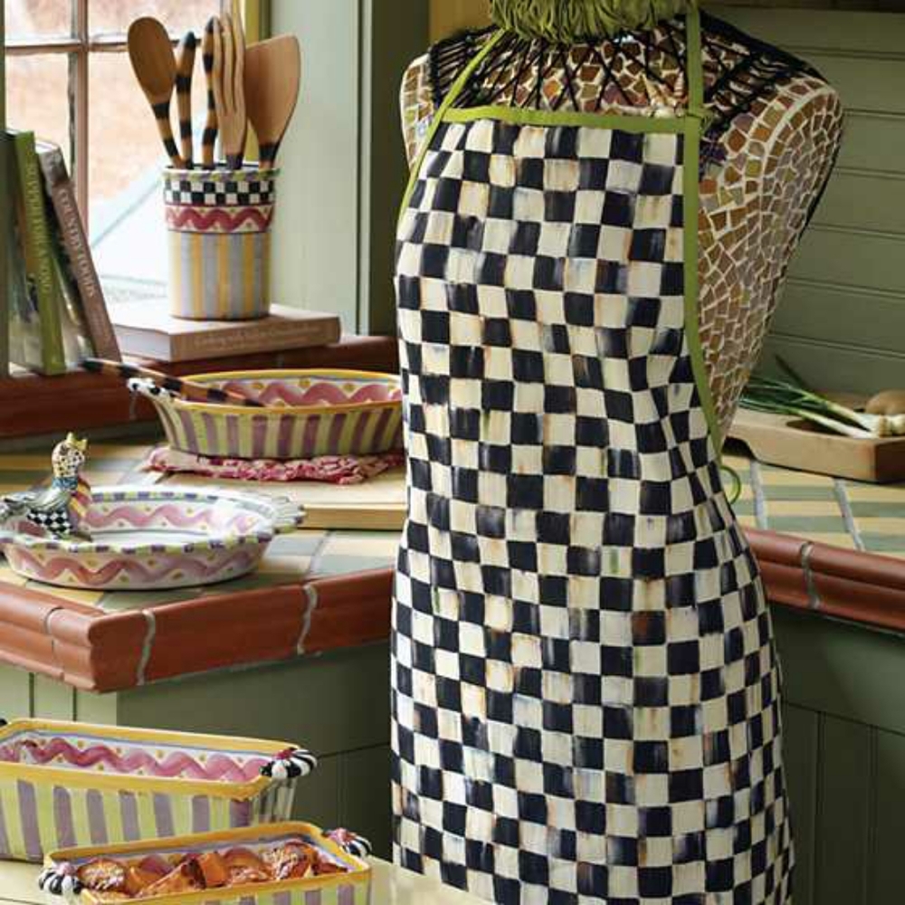 Mackenzie-childs 26" x 49" Truly Me Courtly Check Apron